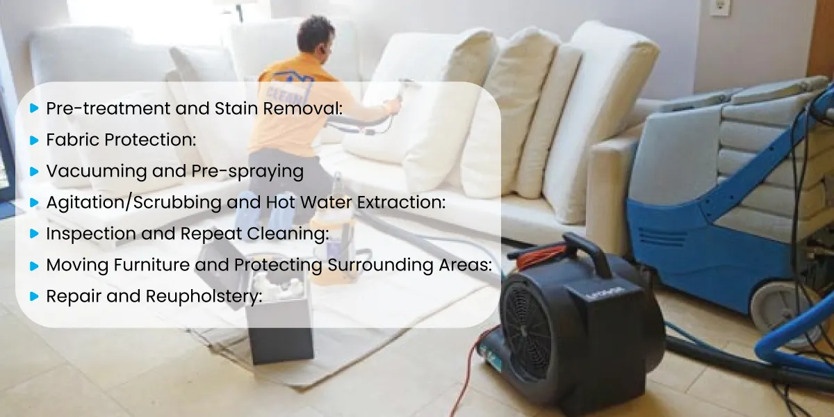 Are there any additional services typically included in upholstery cleaning