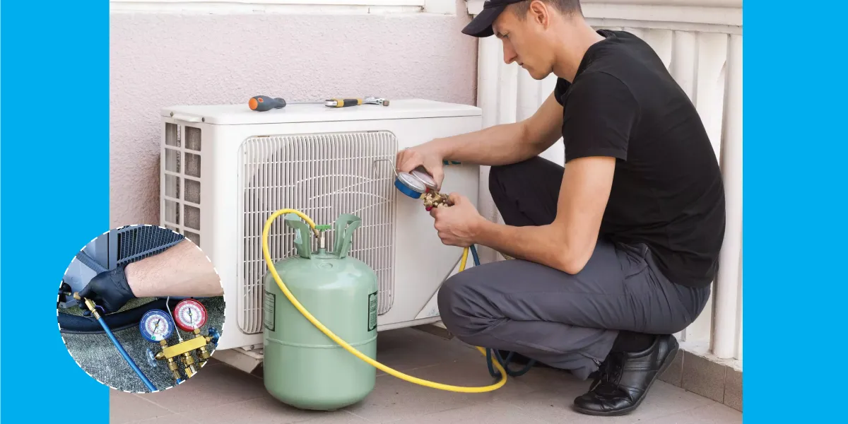 How do I check for refrigerant leaks in my air conditioning unit?